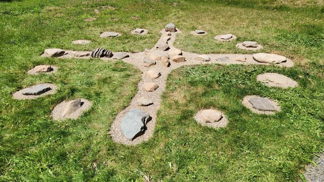 Stone Medicine Wheel in the grass